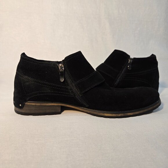 DONAL J PLINER Old Money Grunge Western BLACK Suede WORK Boots Men's Size 12M. - Picture 13 of 17